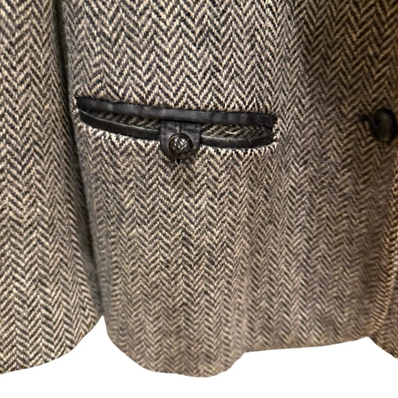 Manchester 100% Wool Womens Herringbone Blazer 14 (Runs Small Fits M) Vintage - Picture 5 of 15